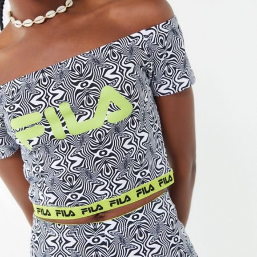 Fila Off The Shoulder Crop Top